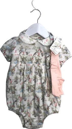 NUTMEG White Peter Rabbit Print Romper Suit And Head Band 9-12 Months