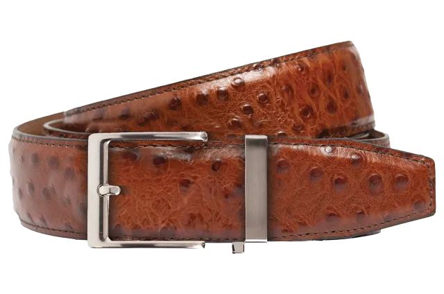 Ostrich Brown, 40 mm Strap, Dress Belt