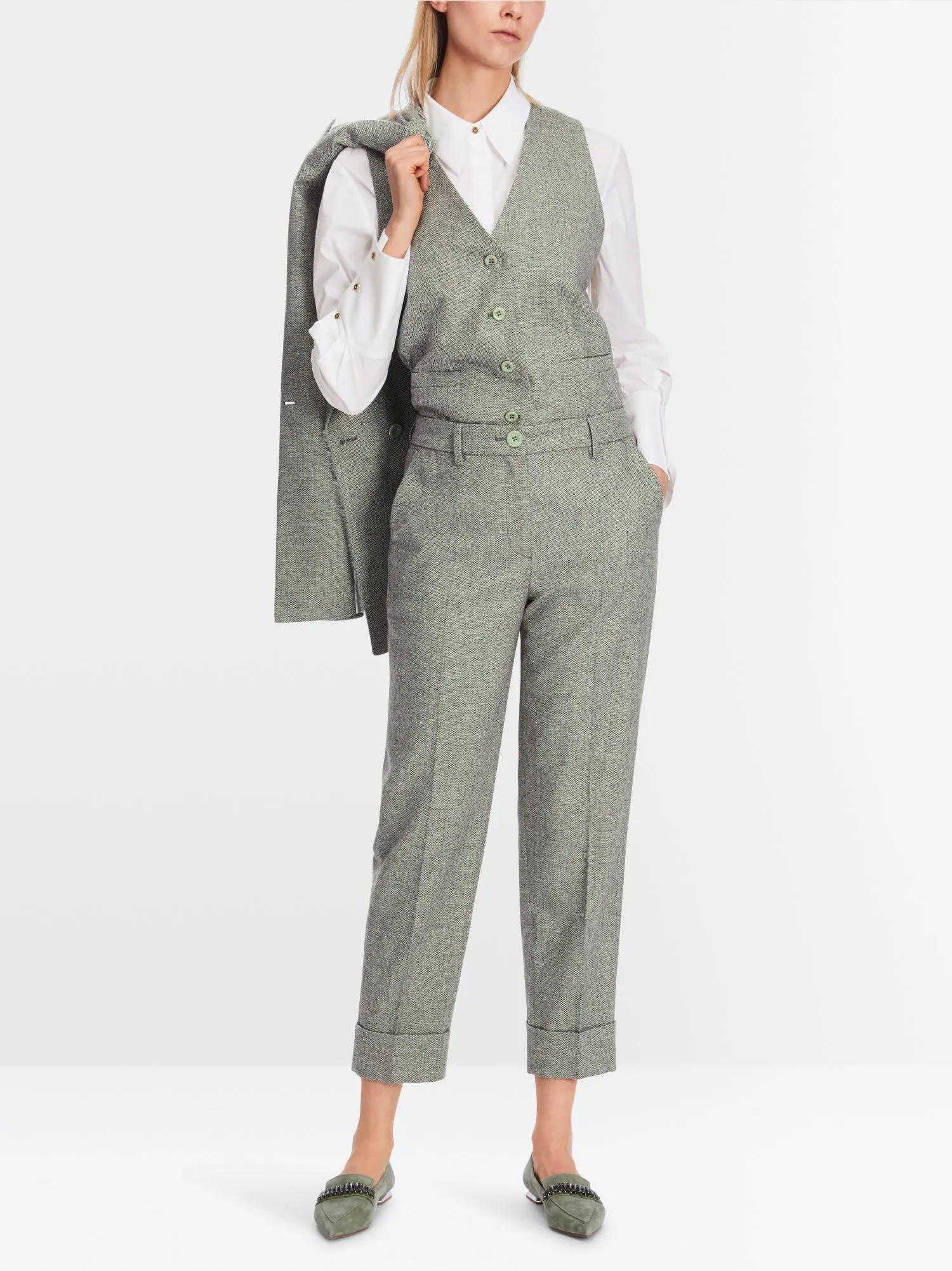 Pant - Avocado/White