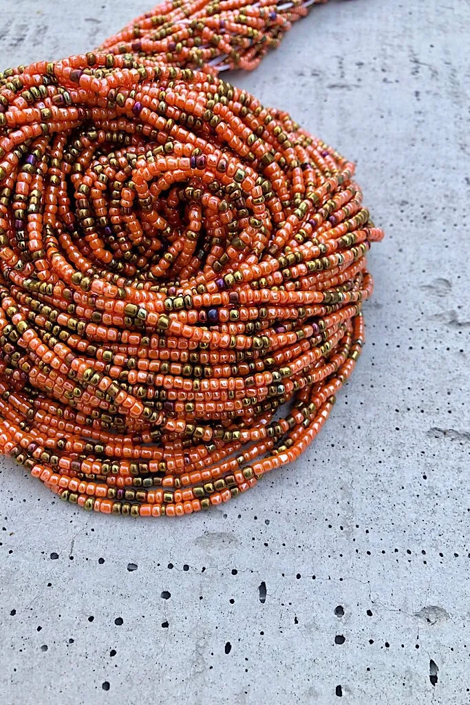 Peach and Bronze Waist Beads