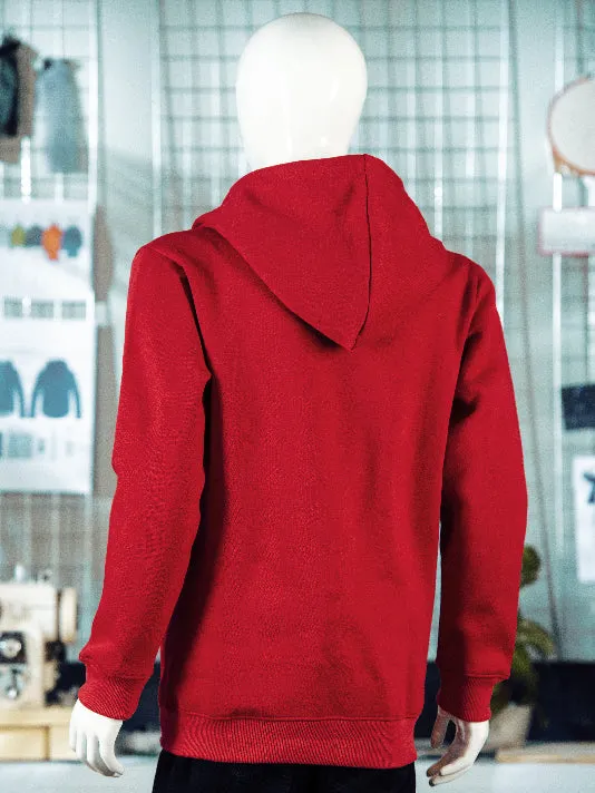 Plain Maroon Fleece Hoodie