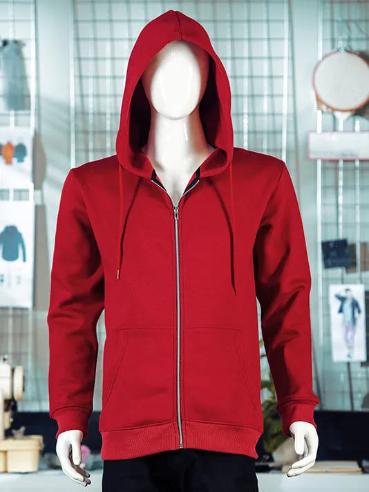 Plain Maroon Fleece Hoodie