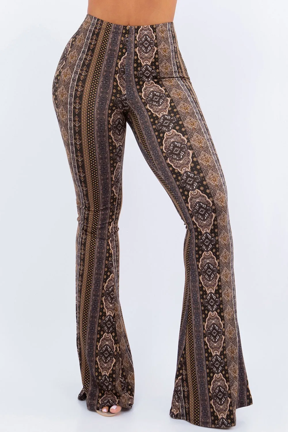 Raw Moda BOHO BAROQUE PRINTED FLARED PANTS