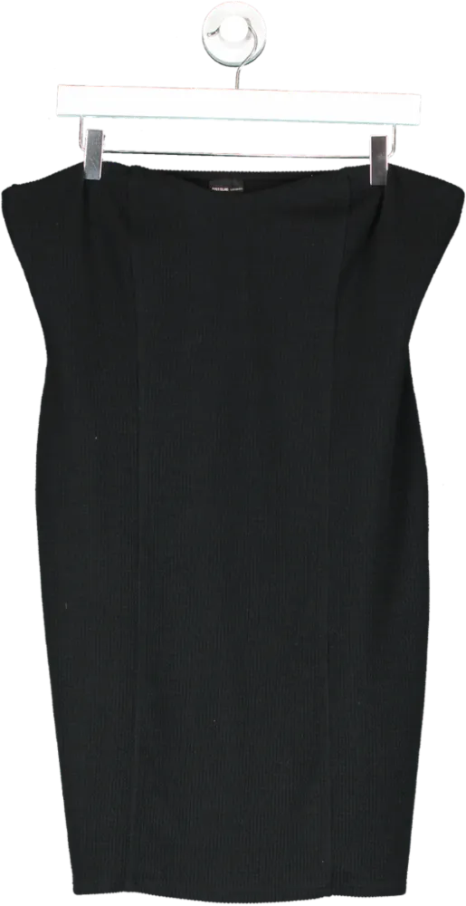 River Island Black Strapless Stretch Mini Dress UK 18