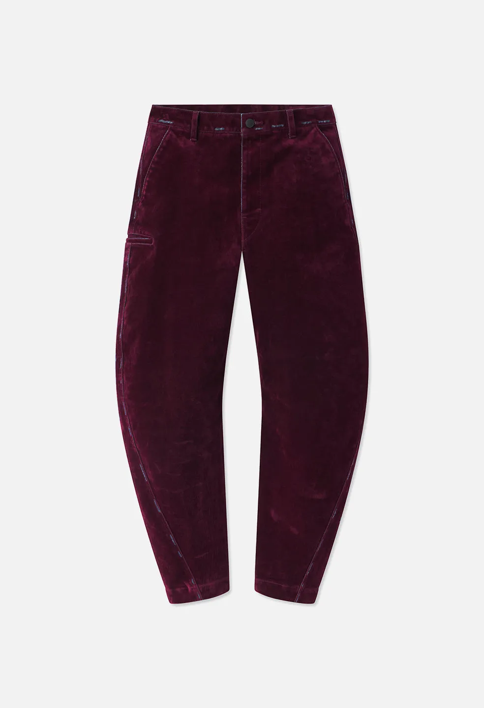 Sure! Here’s an optimized title for the product:

Crushed Velvet Burgundy Sendai Trousers - Chic & Stylish Luxe Comfort

This title includes modifiers that highlight the material and style to attract customers.