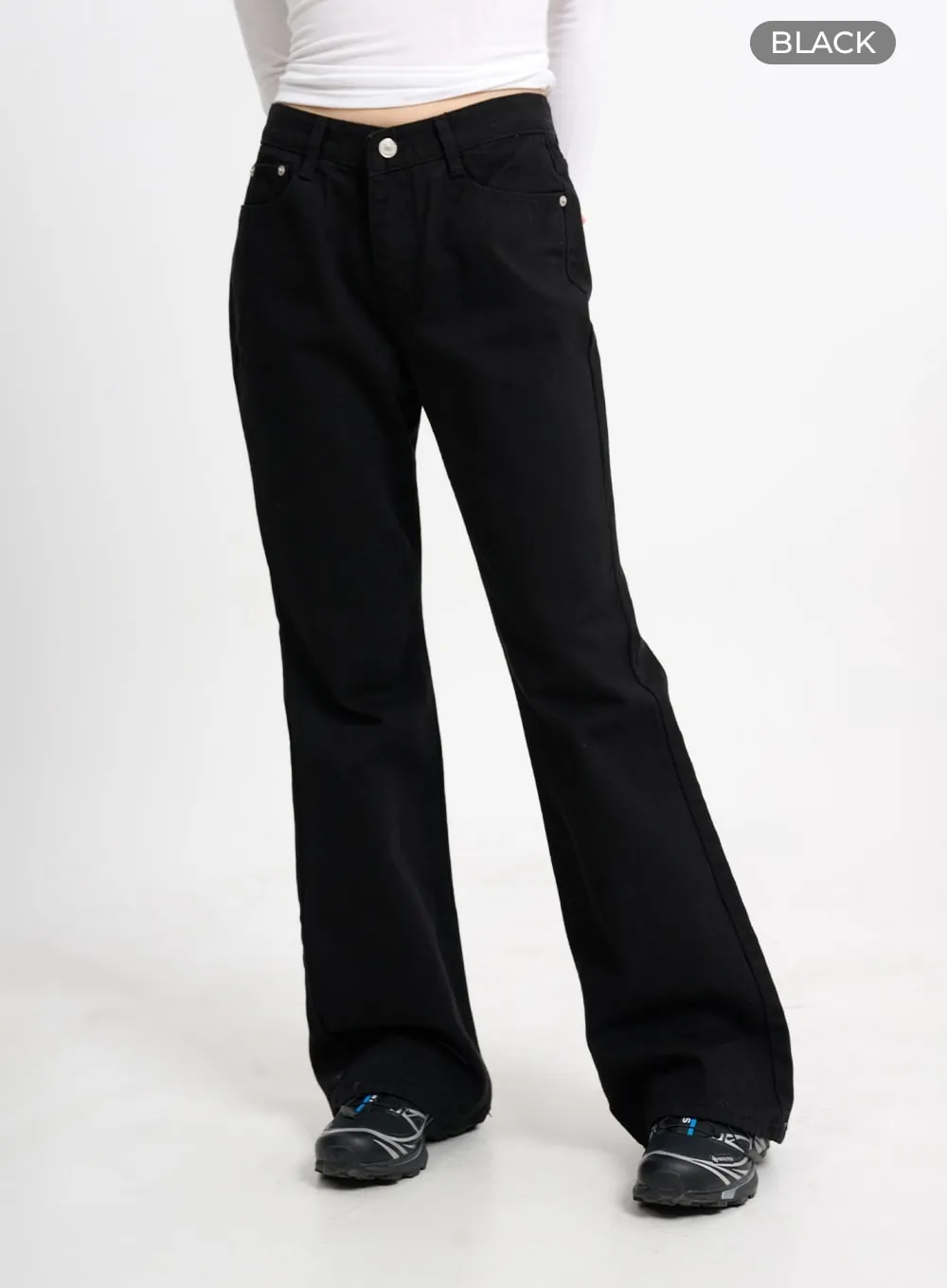 Solid Cotton Straight Pants CM415