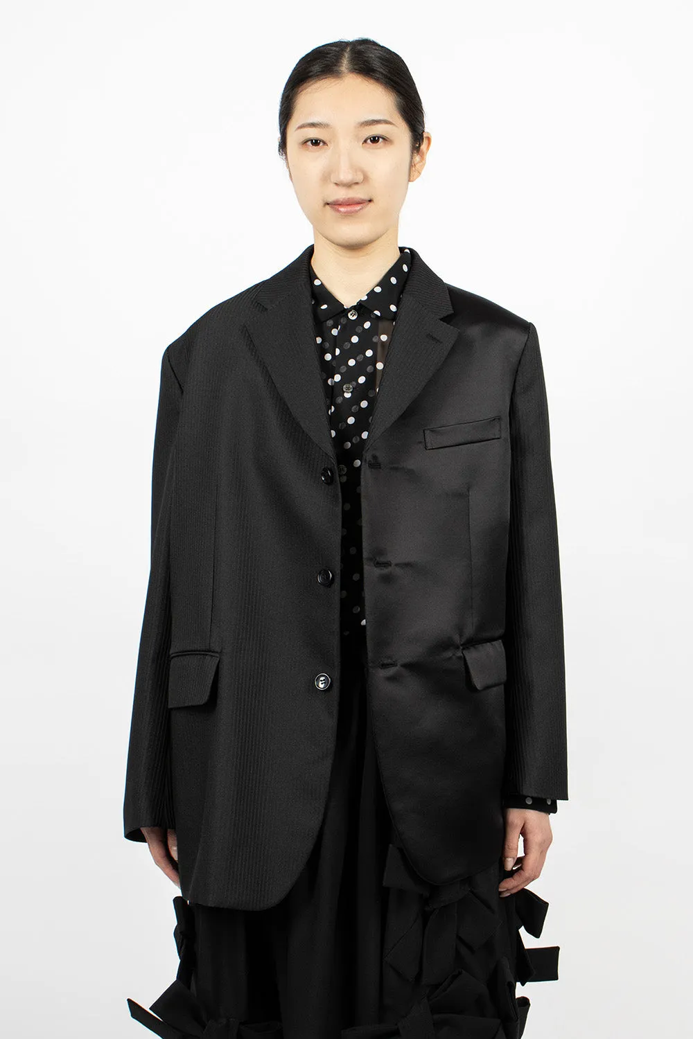 Stripe Jacquard Jacket Black