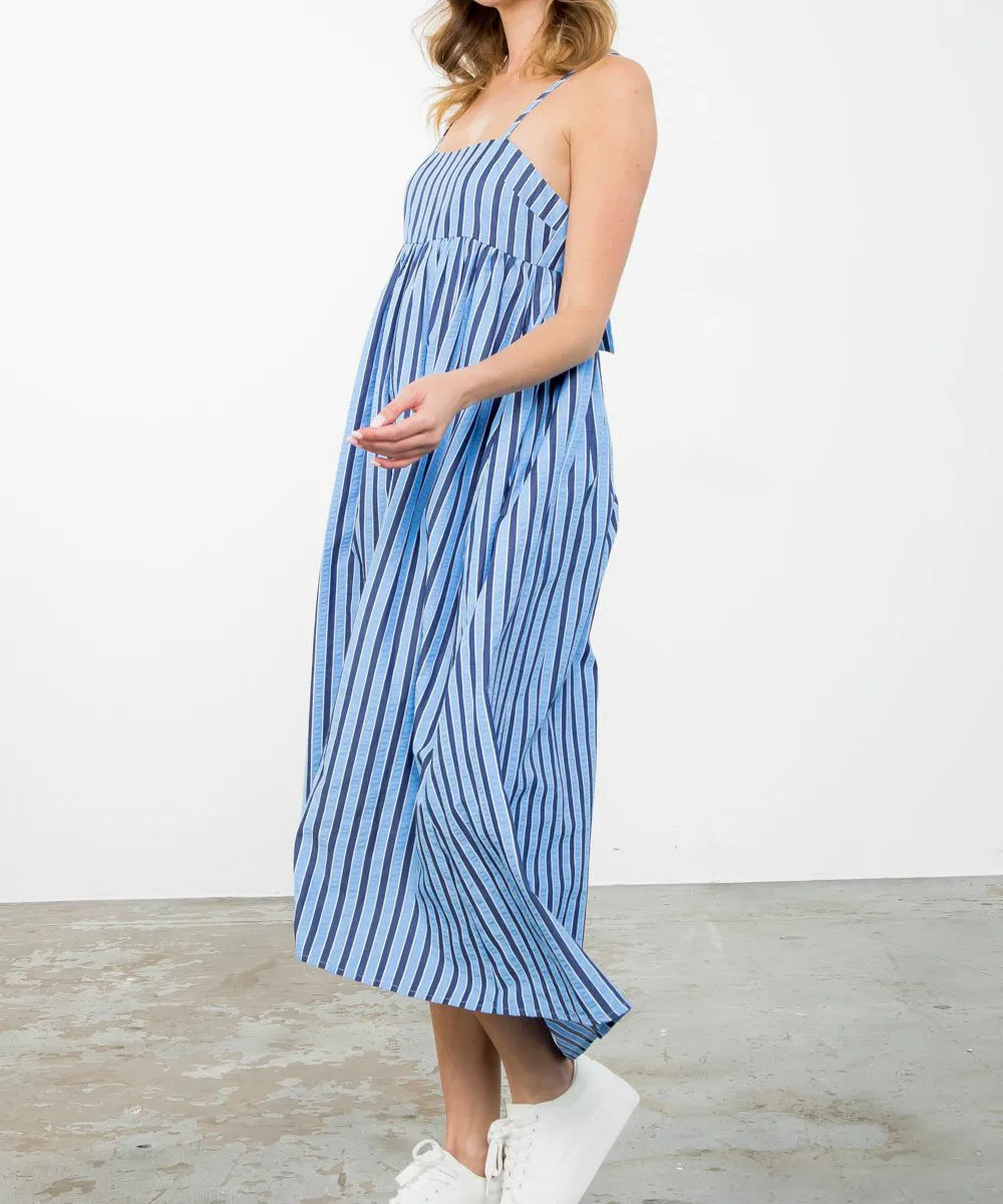 Stripe Midi Dress - Blue