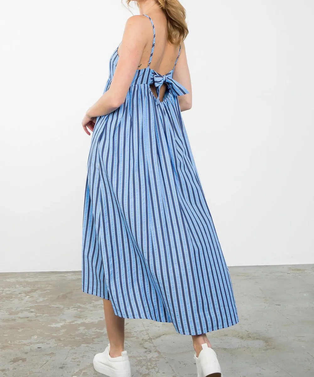 Stripe Midi Dress - Blue