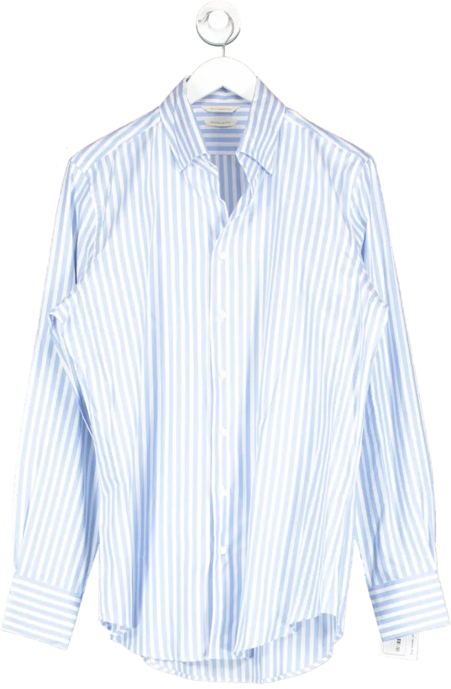 SuitSupply Blue Egyptian Cotton Extra Slim Fit Shirt UK L