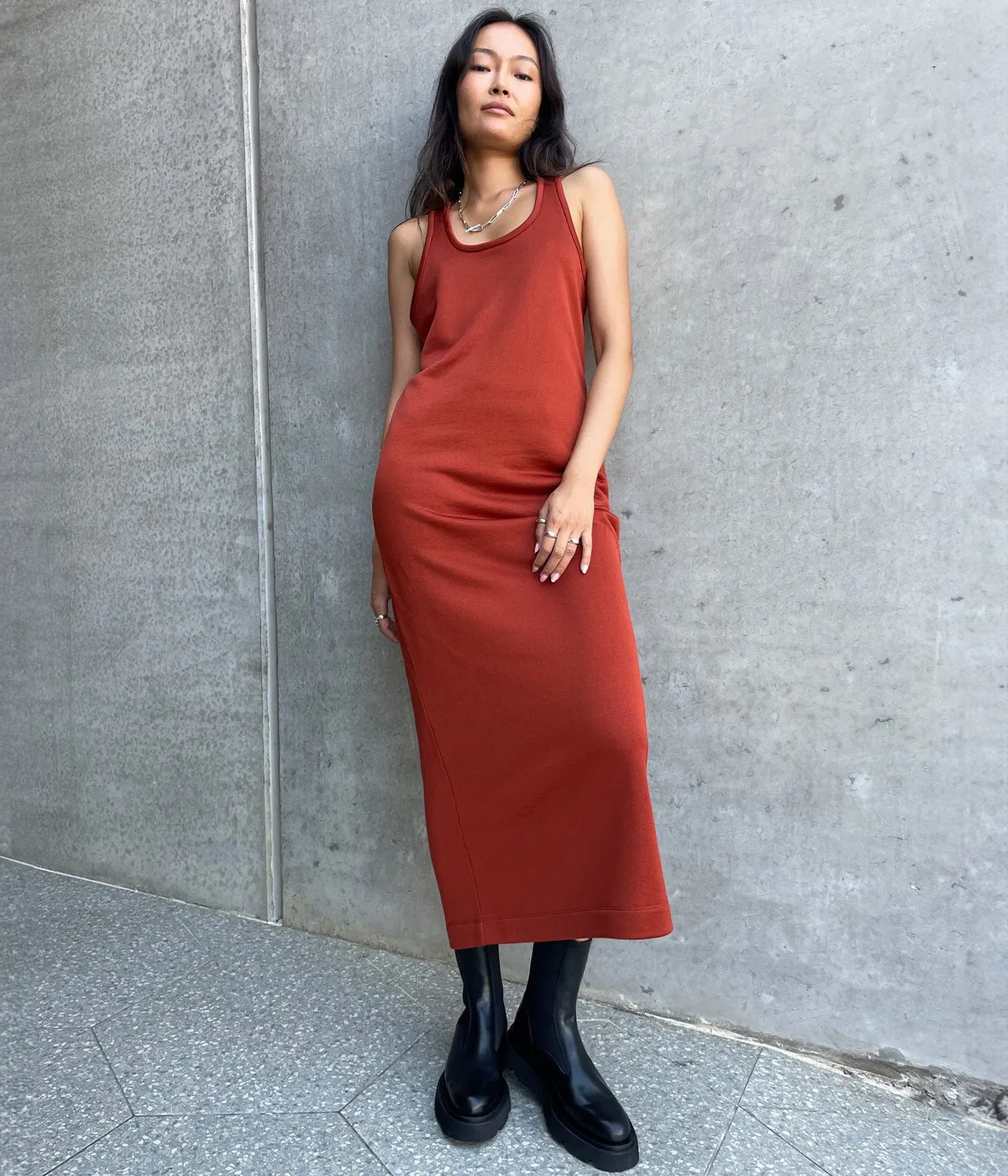 THE ILKA DRESS- RUST