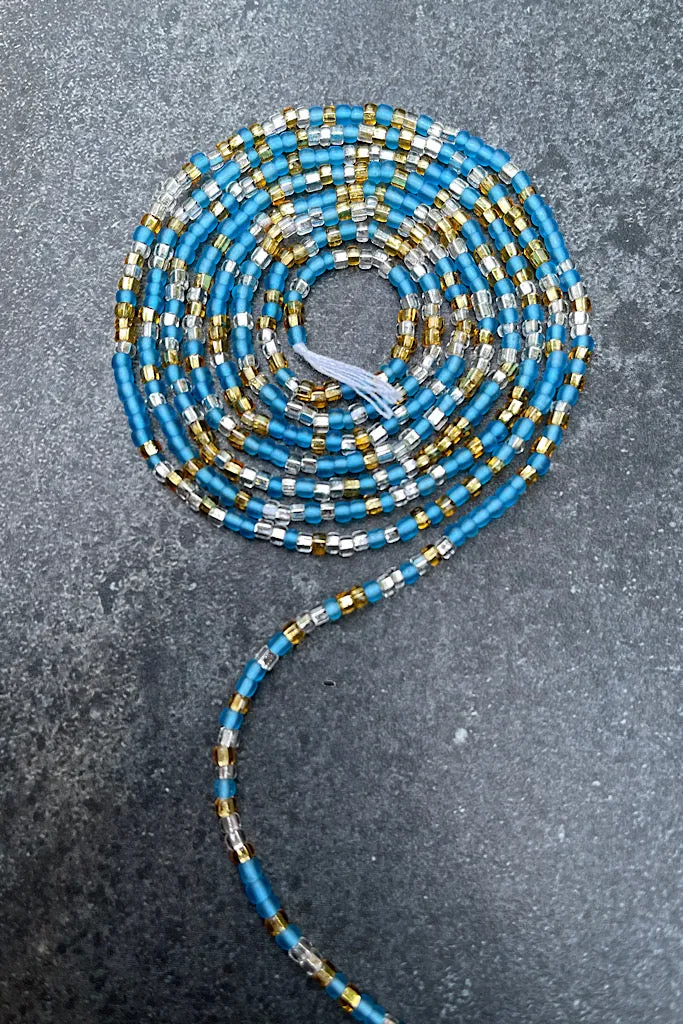 Turquoise Sky Tie On Waist Beads