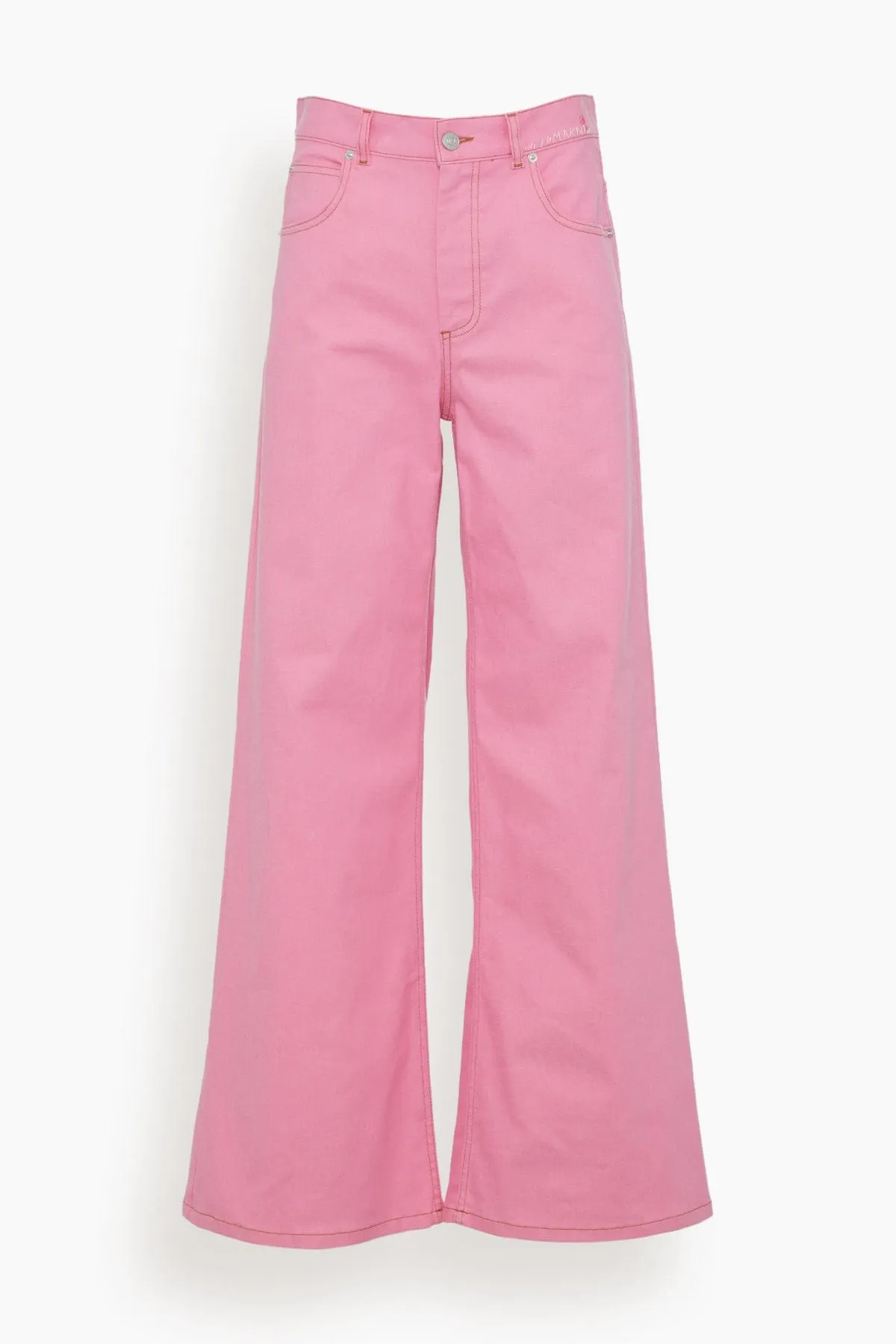 Wide Leg Jeans in Pink Clematis