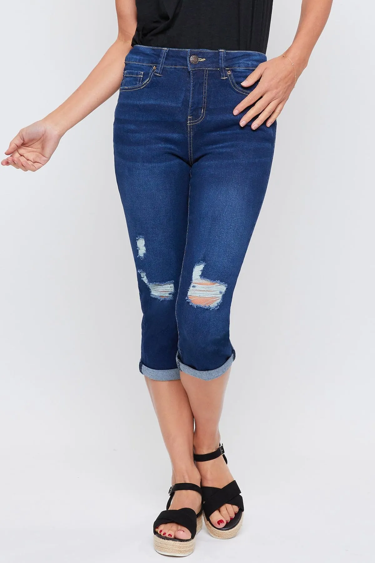 Women's Essential High Rise Cuffed Capri Jeans