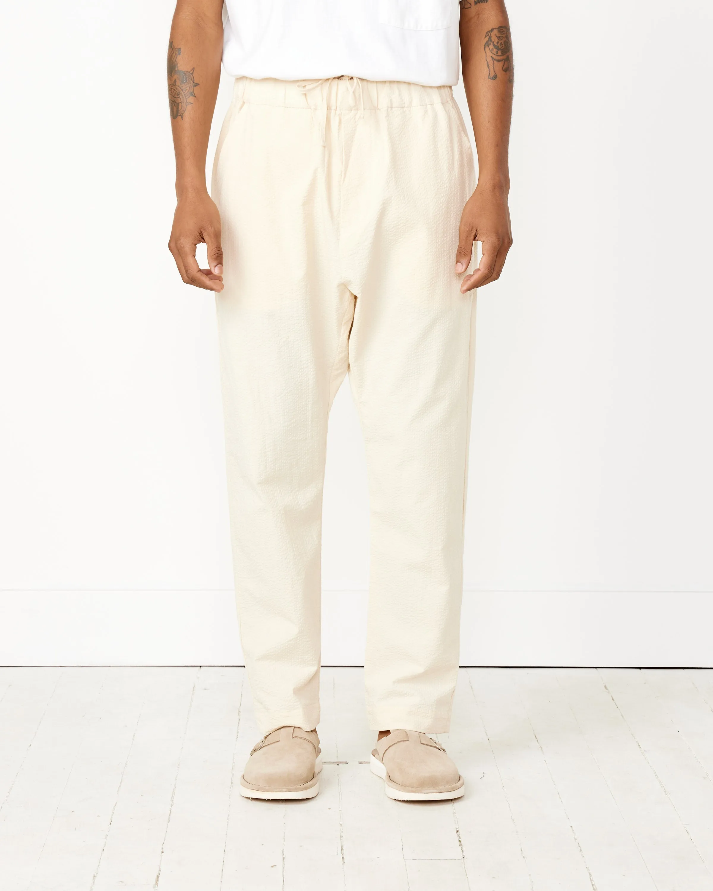 Yoyogi Seersucker Pant in Cream